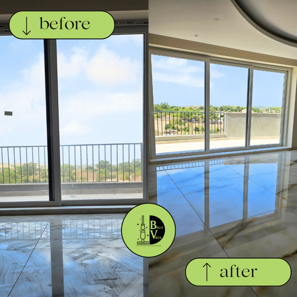 Cleaning service before and after